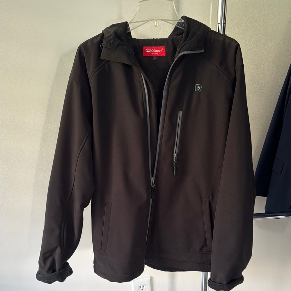 Black Performance Jacket with High Collar and Zipper